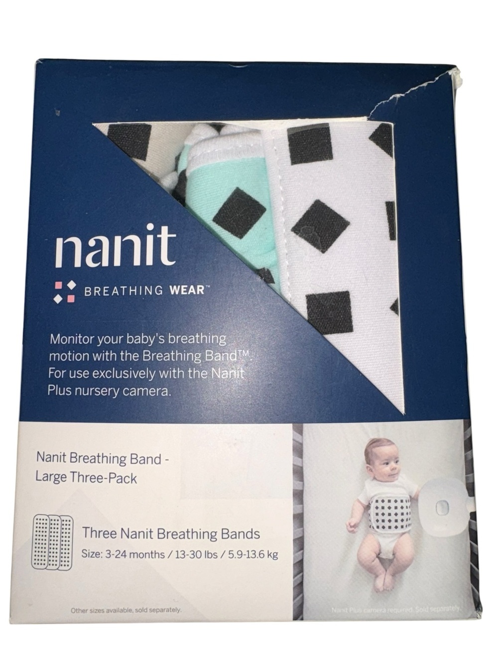 Nanit Breathing Bands - Mint & White Set
